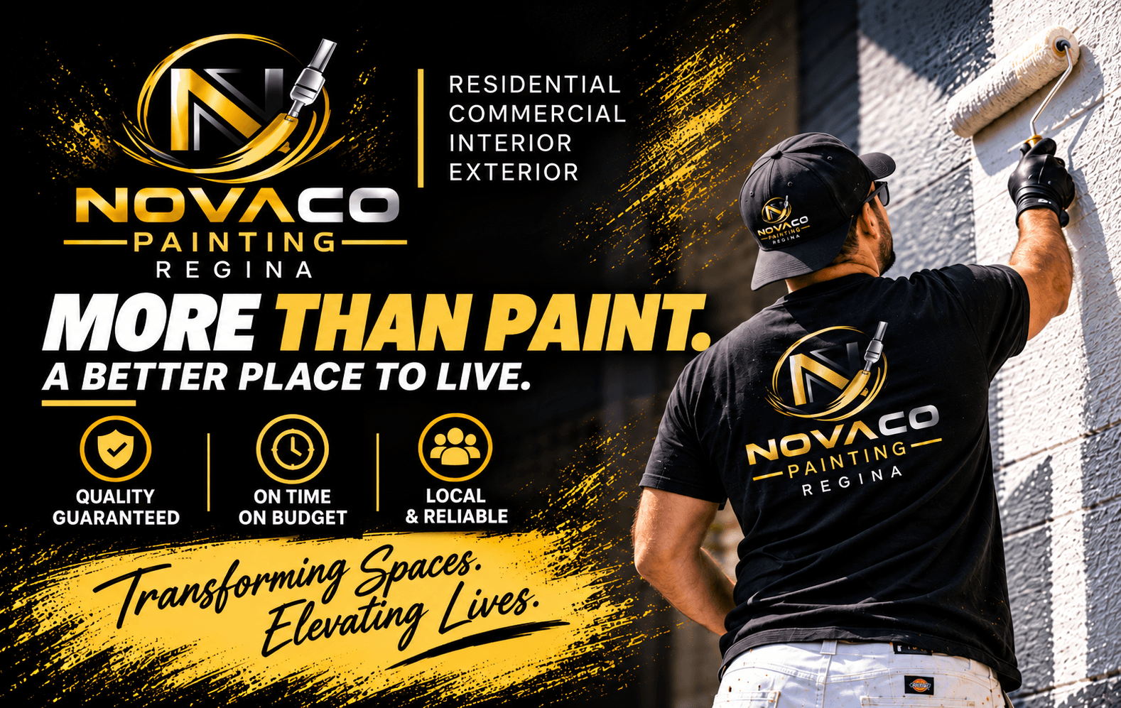 NovaCo painter applying an exterior finish